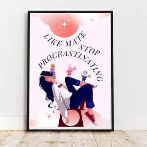 Stray Kids Like Mate Stop Procrastinating Art Print Digital Download, plakat 3RACHA, rozmiary A4 i A5, Skzoo, Bang Chan Han Jisung Changbin