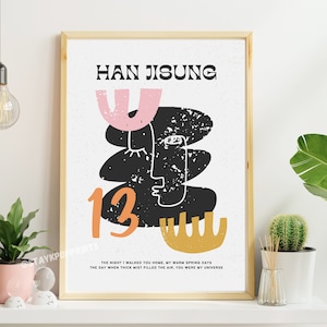 Stray Kids Han 13 Art Print Digital Download, SKZ Player Han Jisung Poster, A4 and A5 Sizes Set, Kpop Wall Decor, Abstract, Neutral