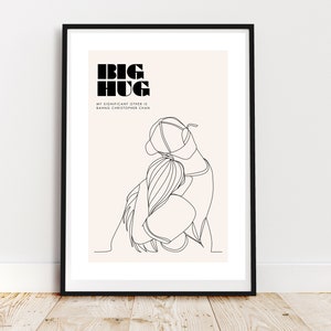 Chan&#39;s Room Big Hug, Stray Kids Bang Chan Art Print Digital Download, A4 and A5 Sizes Set, Stay Fandom, Abstract Line Drawing SKZ Poster