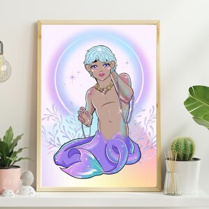 Stray Kids Felix Meerjungfrau Kunst, SKZ Lee Felix Poster, digitaler Download, A4- und A5-Größen Set, Kpop druckbar, Unterwasser Mythical, rosa lila