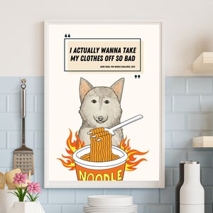 Stray Kids Bang Chan Quote Art Digital Download, SKZ Print, Chan&#39;s Room Fire Noodles, A4 and A5 Size Sets, Funny Kpop Decor