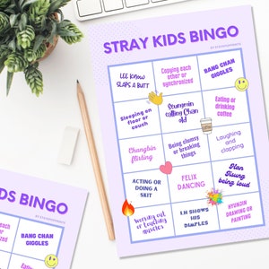 Stray Kids Bingo, Digital Download, SKZ Art Print Poster, A4 and A5 Size Set, Stray Kids Game, SKZ Meme, Stray Kids Kpop Art