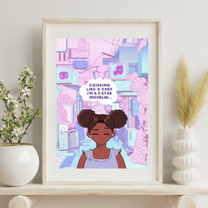 Impresión artística digital del menú de Dios de Stray Kids, póster musical de SKZ, tamaño A5, cocina como un chef, estilo K-drama y anime, decoración de pared Kpop