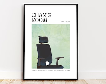 Stray Kids Bang Chan Art Print, Chan's Room Descarga digital Póster SKZ, Conjunto de tamaños A4 y A5, Stay Fandom, Decoración de pared Kpop