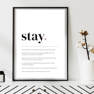 Définition de STAY, art pour enfants errants, téléchargement numérique, affiche SKZ, fan de STAY, ensemble A4 et A5, affiche pour enfants errants, Kpop
