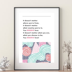 Stray Kids Bang Chan You Deserve Love Quote, Digital Download, SKZ Poster, A4 and A5 Sizes Set, Chan&#39;s Room, 90s Abstract, Kpop Wall Print