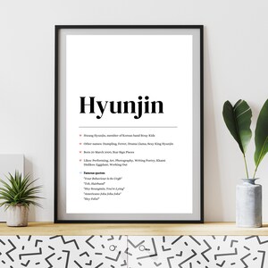 Art Hyunjin pour enfants errants, définition Hyunjin, affiche bio SKZ Hyunjin, téléchargement numérique, ensemble de tailles A4 et A5, affiche pour enfants errants, SKZ Meme, STAY