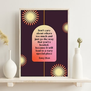 Bang Chan Quote Art Print, Digital Download, Stray Kids Motivational Poster, A4 and A5 Sizes Set, Retro, 70s, Kpop wall decor