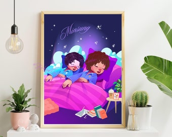 Stray Kids Minsung Kunst Druck, SKZ Anime Poster (Digitaler Download)