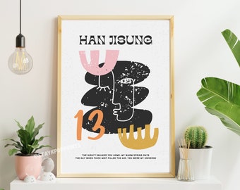 Stray Kids Han Jisung Art Print, Abstract Kpop Poster (Digital Download)