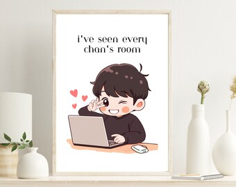 Stray Kids Bang Chan Art Print, SKZ Kpop Anime Illustration (Digital Download)