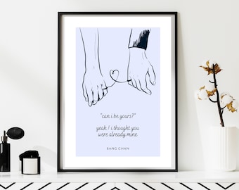 Stray Kids Bang Chan Quote Print, Kpop Line Art (Digital Download)