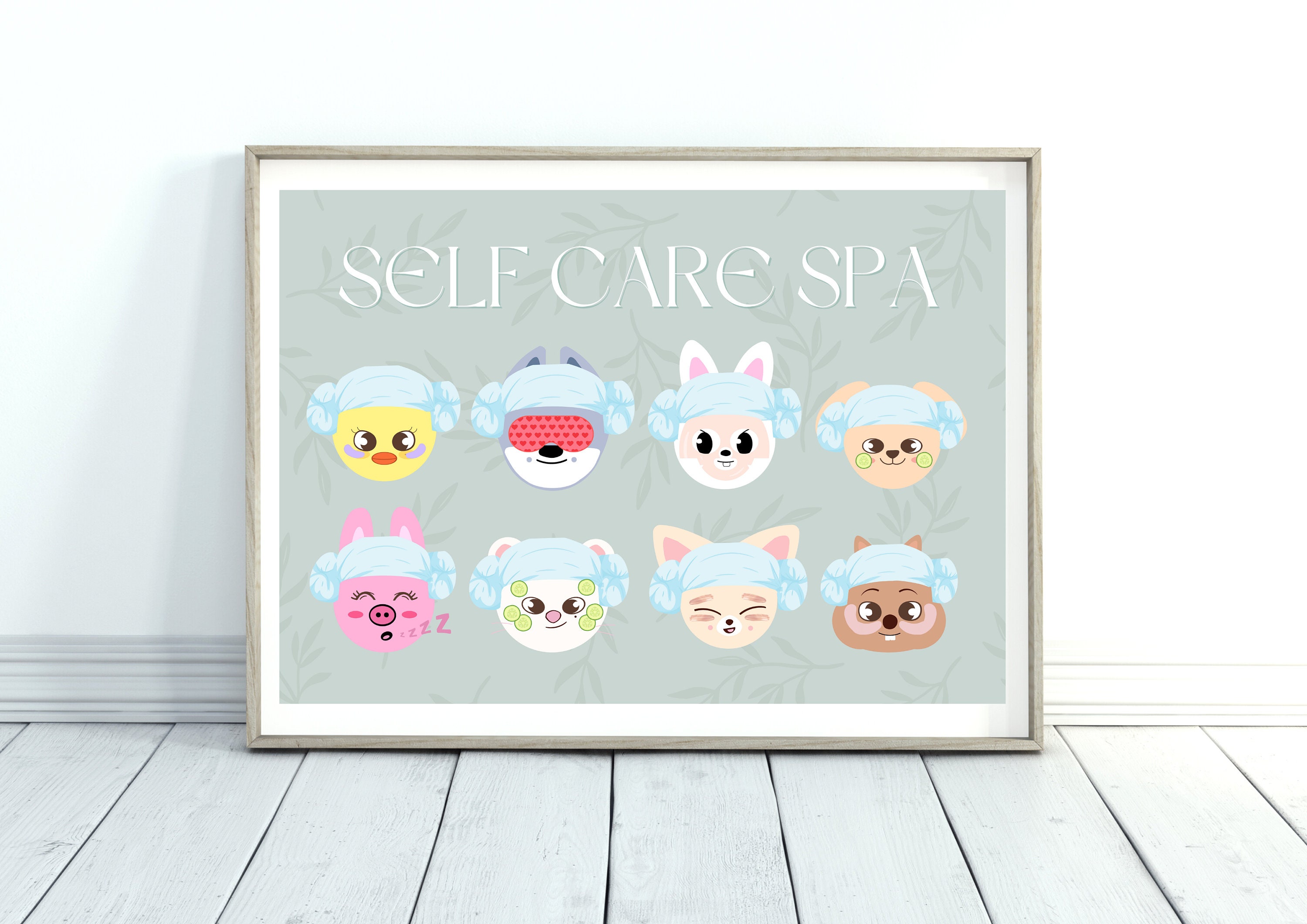 Stray Kids Skzoo Sauna Art Print, Kpop Bathroom Decor (digital