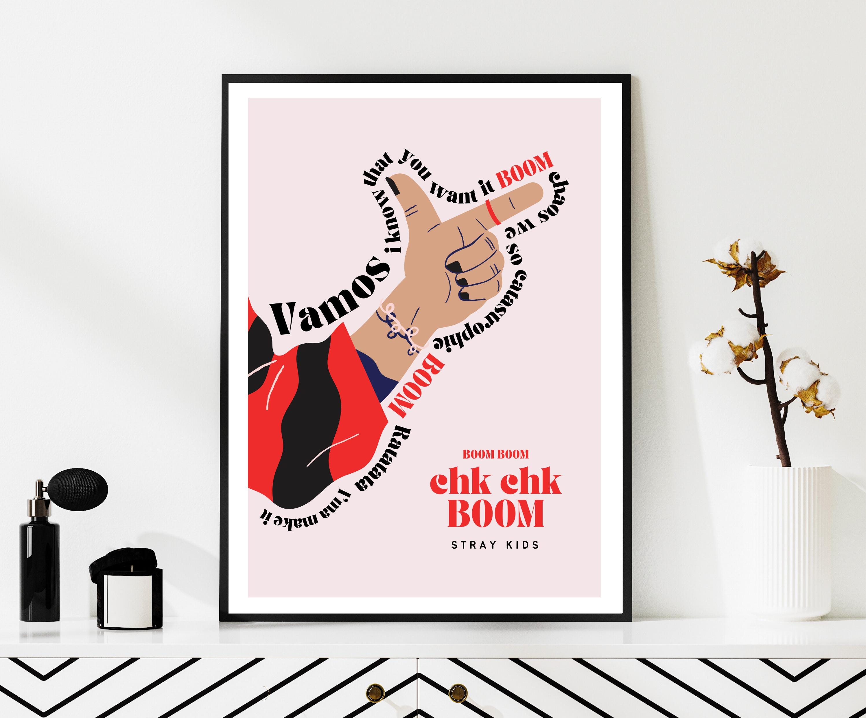 Stray Kids Chk Chk Boom Poster, SKZ Ate Lyrics Art (digital