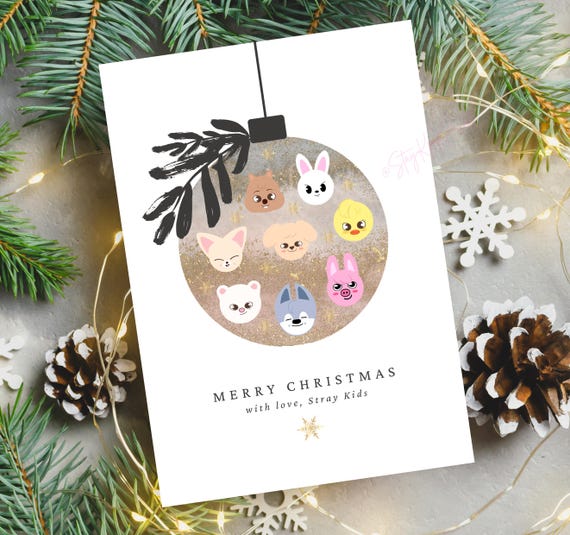 Stray Kids Christmas Art Digital Download, Skzoo, SKZ Xmas