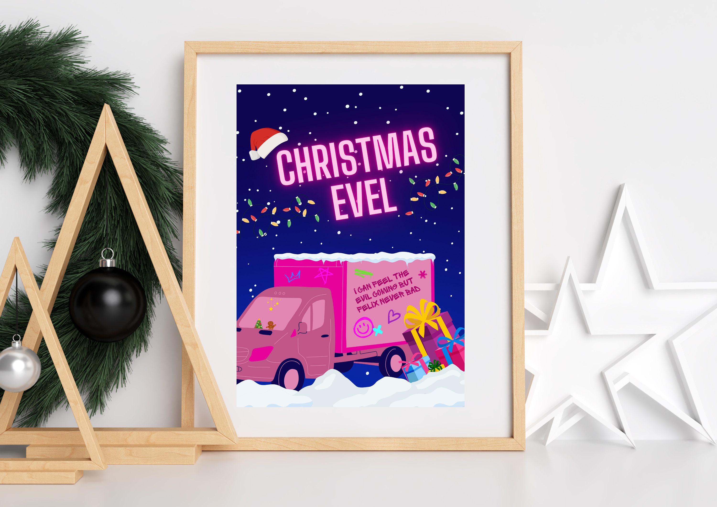 Stray Kids Christmas Evel Art Print, SKZ Poster (digital Download