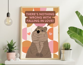 Stray Kids Han Jisung Quokka Retro Art Print (Digital Download)