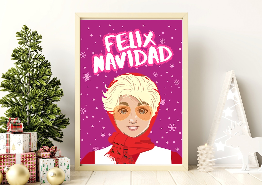 Stray Kids Felix Navidad Christmas Evel Art Print Digital Download
