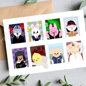 Stray Kids Solos Art Print Digital Download, Skzoo, SKZ Fan Poster, A4 and A5 Sizes Set, Cute Kpop Decor
