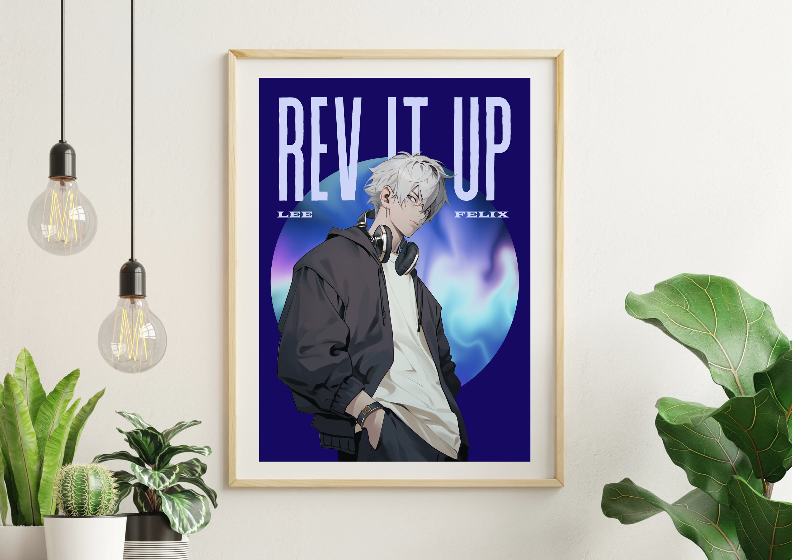 Stray Kids Felix Anime Art Print, Kpop Room Decor (digital