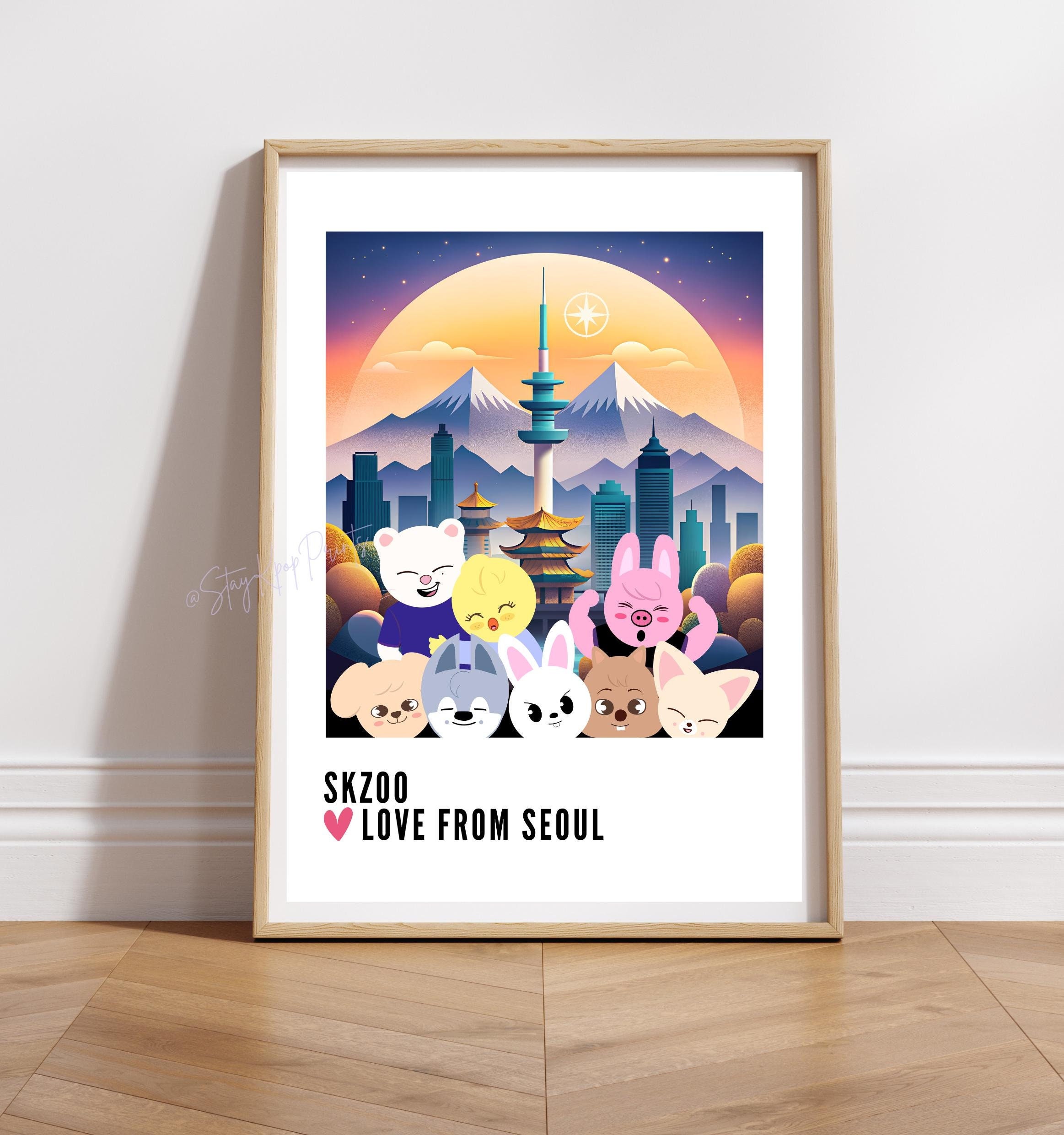 Skzoo Stray Kids Print Digital Download, SKZ Poster Seoul, A4 and