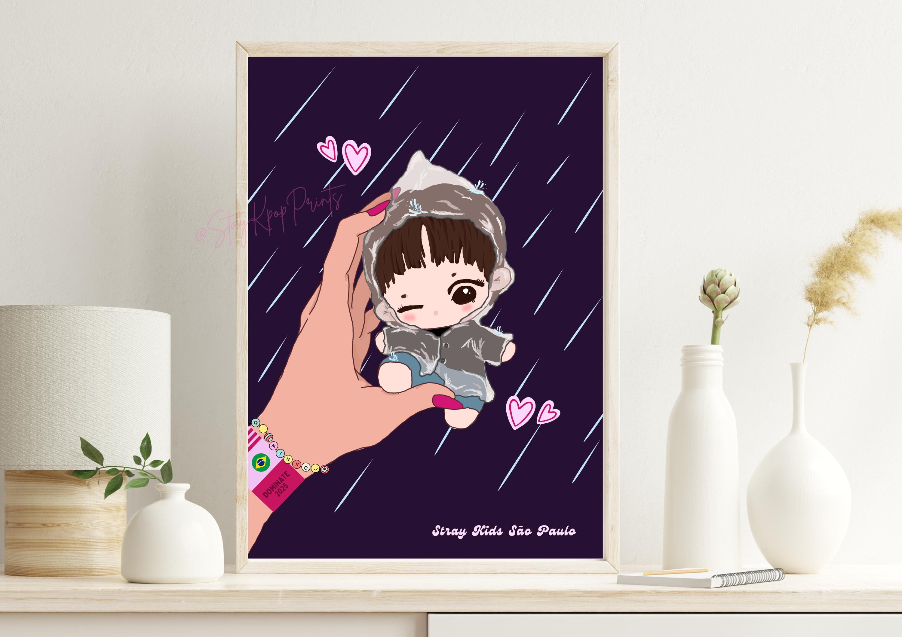 Stray Kids Lee Know Poncho Art Print Digital Download, SKZ San Paulo, Dominate Poster, A4 and A5 Sizes Set, Cute Kpop Room Decor