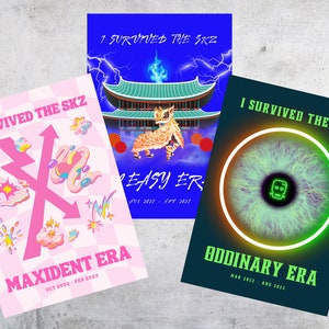 Stray Kids Album Poster Bundle, SKZ Comeback Era 3X Digital Art Prints, NOEASY, Oddinary, Maxident, A4 Size, Stay Fandom, SKZ Music, Kpop