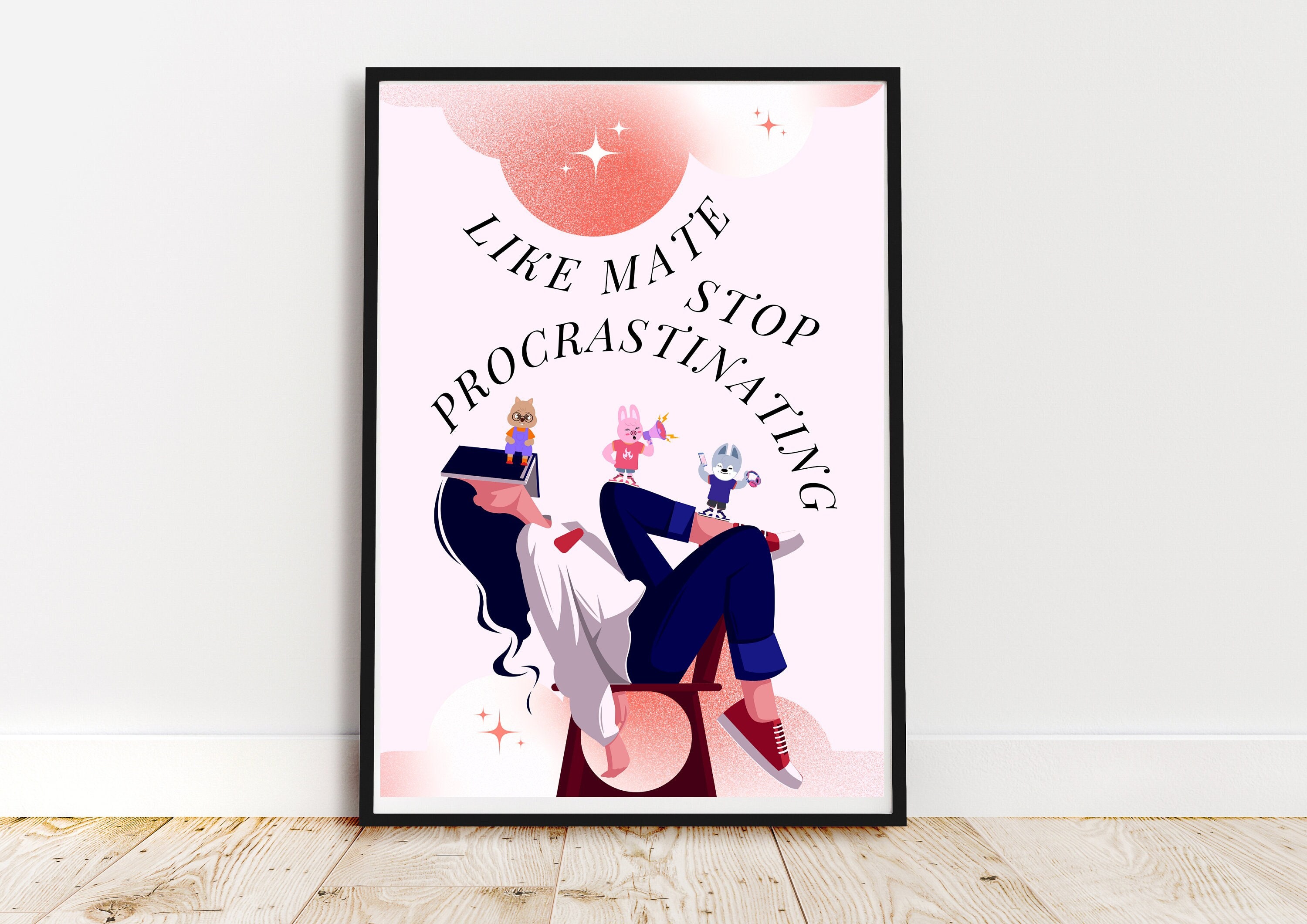 Stray Kids Like Mate Stop Procrastinating Art Print Digital