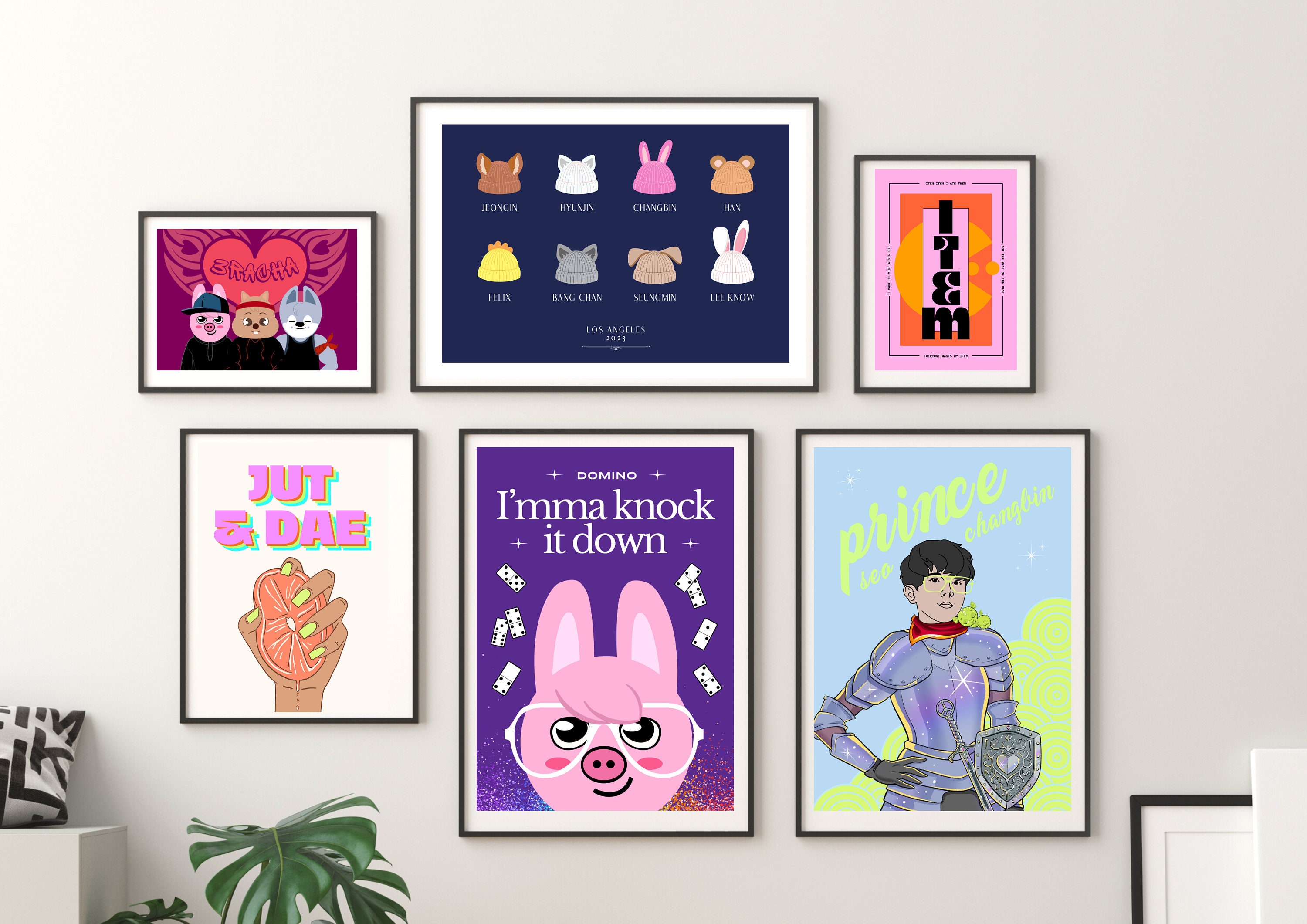 Stray Kids Changbin Dwaekki Domino Art Print, SKZ Kpop Music Decor