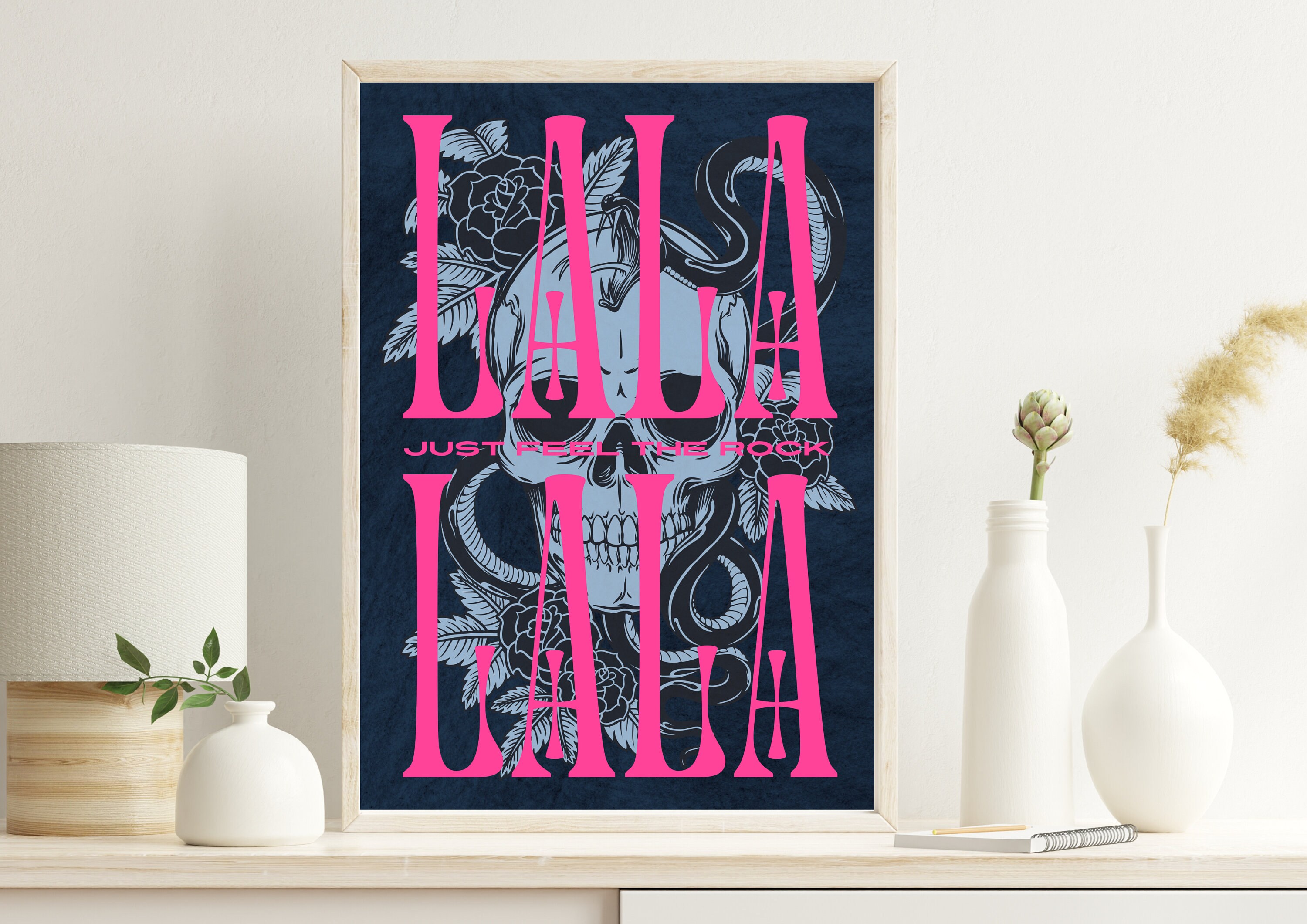 Stray Kids LALALALA Art Print, SKZ Rock Star Skull Poster (digital