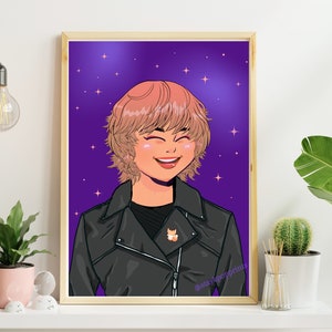 Impresión digital de Stray Kids I.N, póster de Jeongin de SKZ, juego de tamaños A4 y A5, cabello largo de Jeongin, Skzoo, decoración de Kpop, anime