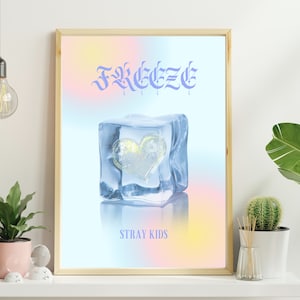 Stray Kids Freeze Art Print, Digital Download, SKZ Music Poster, Oddinary, A4 and A5 Sizes Set, Frozen Heart, Kpop