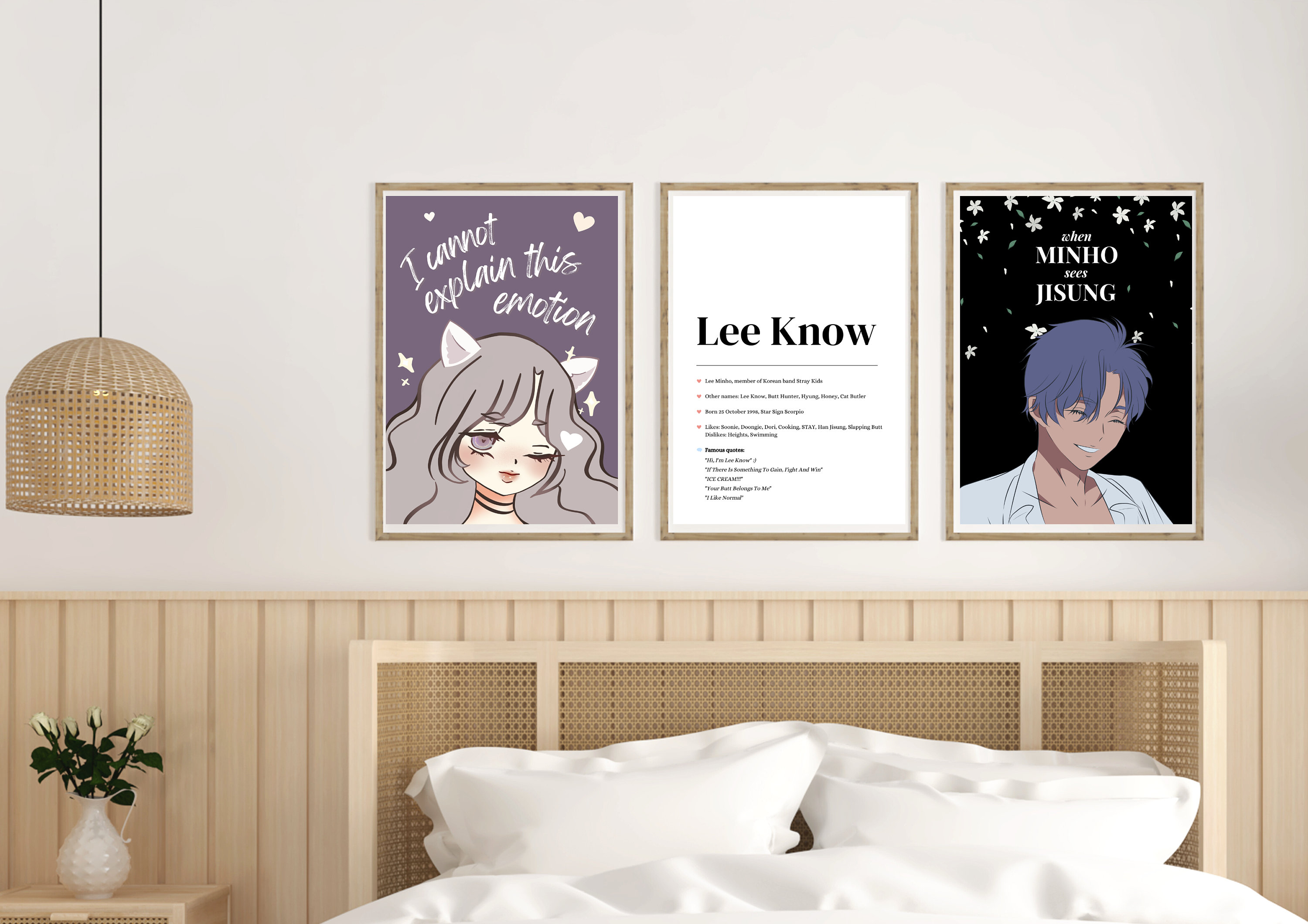 Poster Stray Kids Lee Know 70x30 Cm - Tissu à Enrouler - Décoration Fan K-pop - Pour Chambre