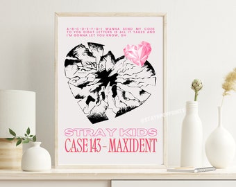 Stray Kids Case 143 Poster, SKZ Maxident Art Print (digital