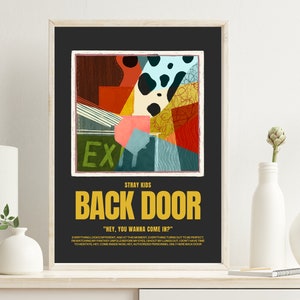 Stray Kids Back Door Poster Digital Download, SKZ Music Art Print, A4 and A5 Size Set, Kpop Abstract Retro, Hey Do You Wanna Come In