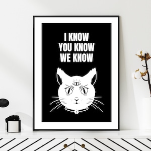 Stray Kids Lee Know Cat Art Print, Digital Download, Soonie Doongie and Dori, SKZ Poster, A4 and A5 Size, I Know You Know We Know, Gothic