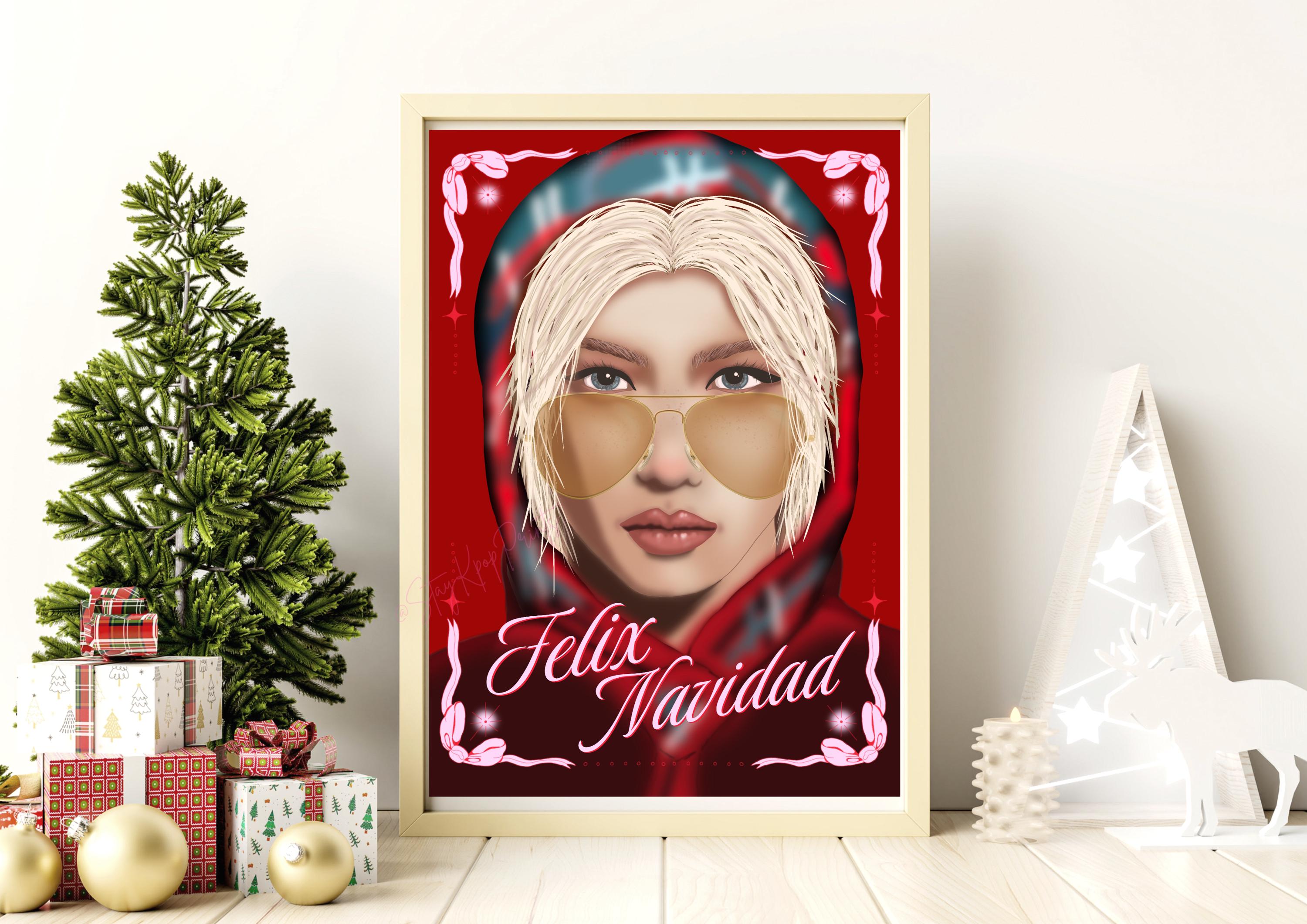 Felix Navidad Stray Kids Art Digital Download, SKZ Christmas Evel