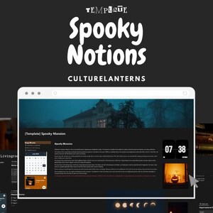 Spooky Notion, Notion Template, Aesthetic Notion Planner, Personal Notion Template, Notion Inspiration, Halloween
