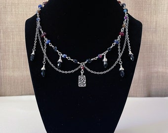 Water Lilies Necklace Handmade with Natural Stones