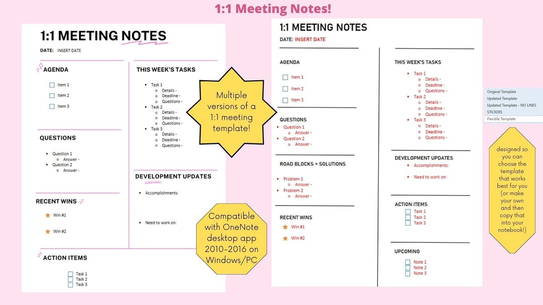 Onenote 11 Meeting Notes Template Etsy Onenote 11 Meeting Notes Template Etsy