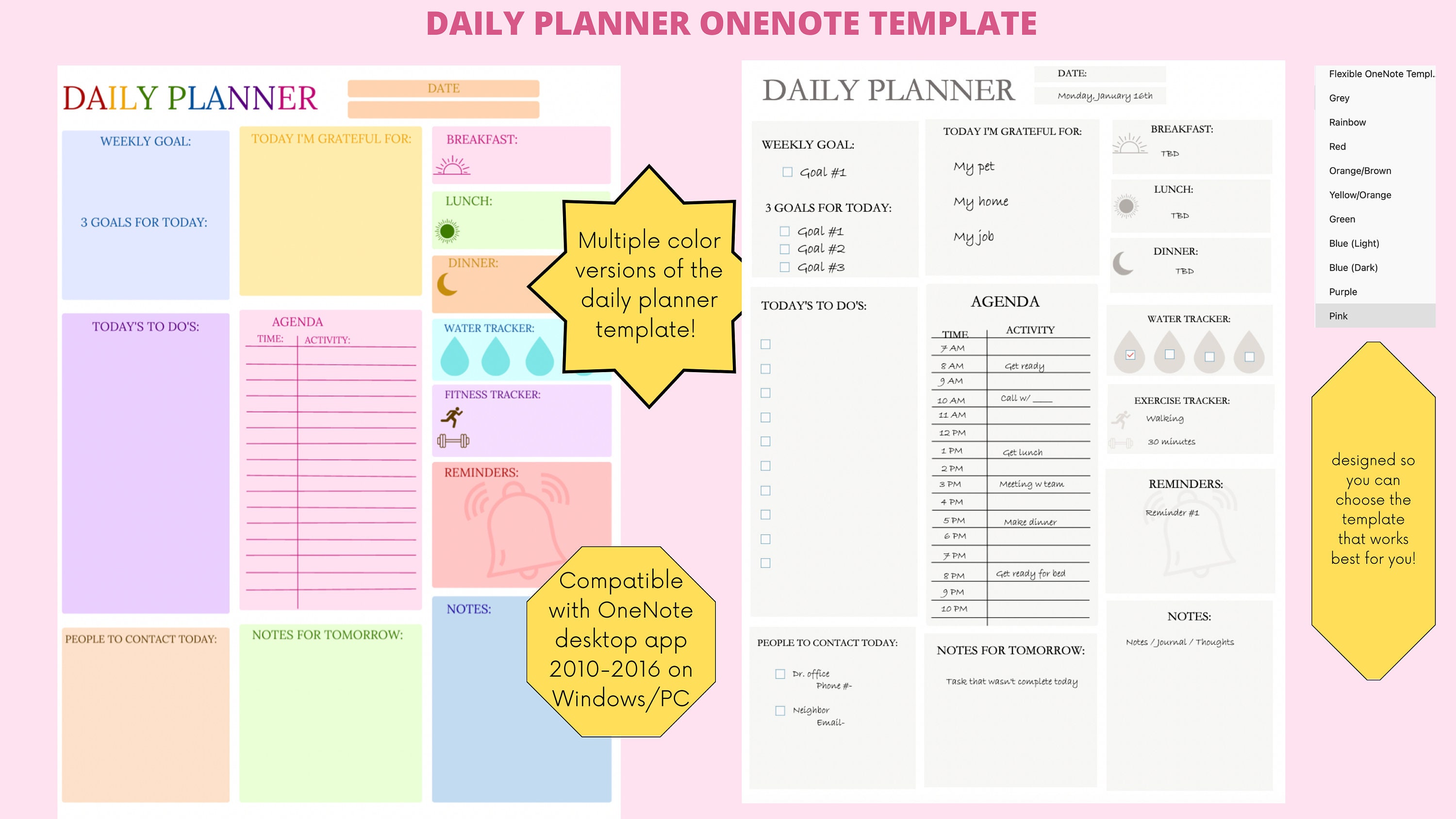 Onenote Daily Planner Template Etsy Onenote Daily Planner Template Etsy