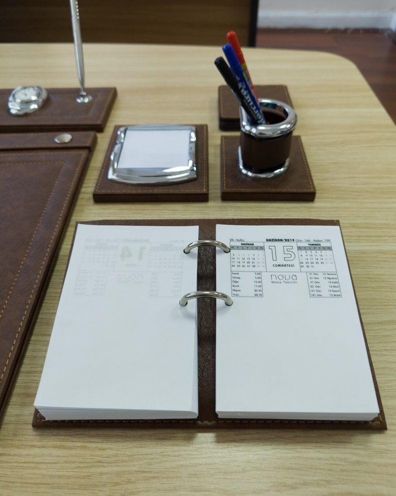 Functional Leather Desk Set Desk Storage office Desk Etsy