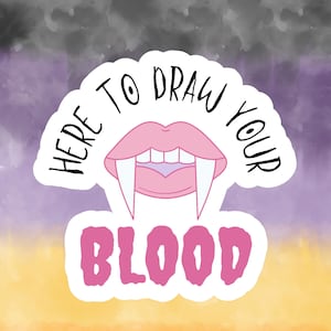 Hier om je bloed te trekken Halloweensticker, student verpleegkunde, cadeau verpleegkundigenweek, verpleegkundig assistent, medisch-chirurgische RN, ICU, ED, grappig