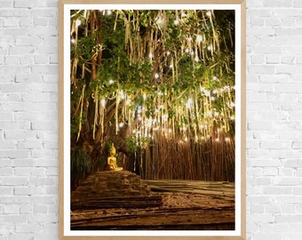 Chiang Mai, Thailand Buddha Statue Travel Poster; Chiang Mai, Thailand Wall Art, Thailand Artsy Photo, Thailand Poster Print, Thai Decor