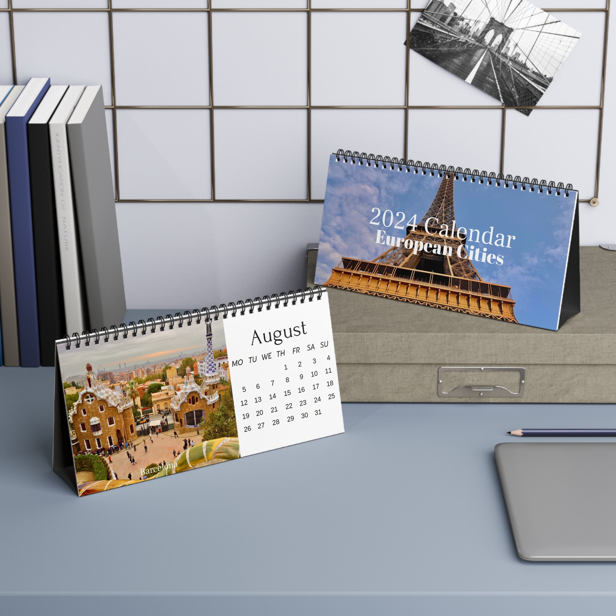 European Cities 2024 Desk Calendar; 2024 Europe Calendar sold by Flora