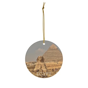 Adorno navideño de las Grandes Pirámides de Egipto y la Gran Esfinge de Giza (4 tamaños)