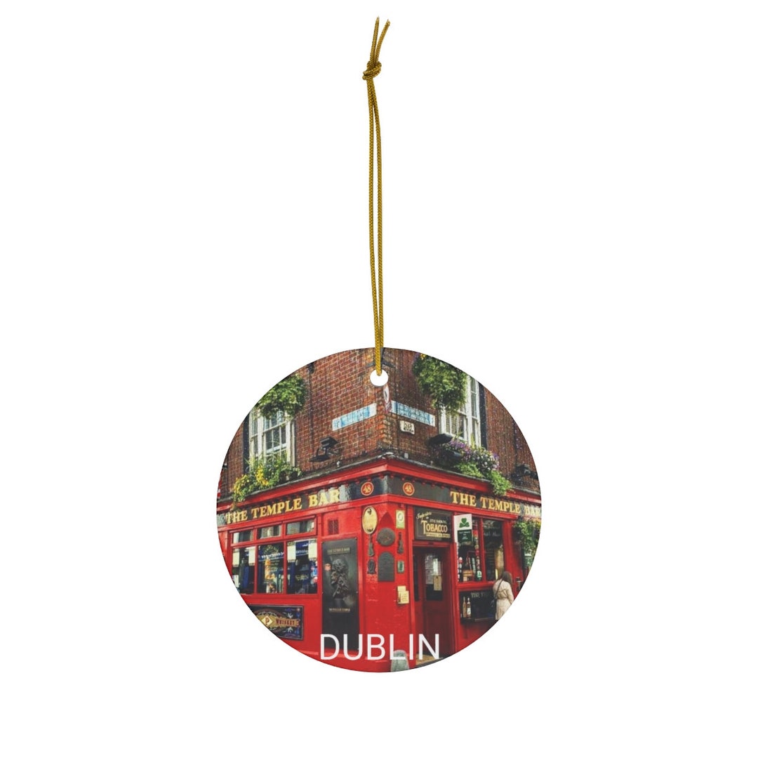 The Temple Bar in Dublin, Ireland Christmas Ornament 2 Sizes Dublin