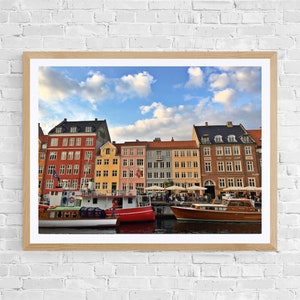 Copenhagen, Denmark Travel Poster;  Copenhagen Wall Art, Denmark Poster, Nyhavn, Copenhagen Poster, Unique Copenhagen Print