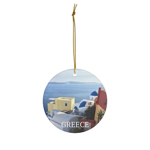 Santorini, Greece Christmas Ornament; 4 Sizes