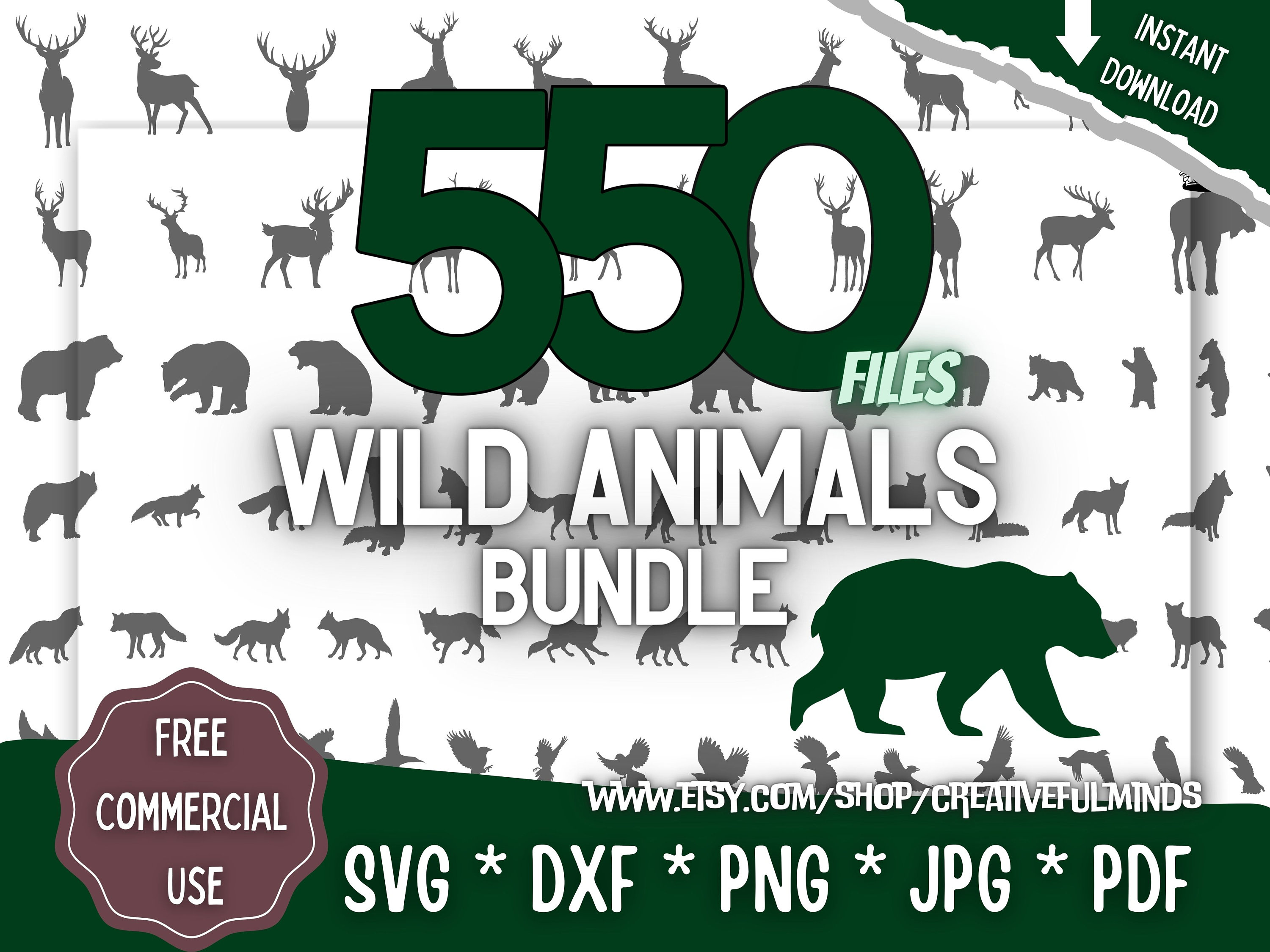 Wild Animals SVG Bundle | for Cricut, CNC, Laser, Etc | Creative ...